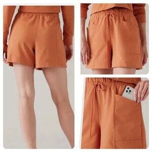 NWT ATHLETA Retroterry Shorts Breathable Sun Baked Clay Size Large NEW